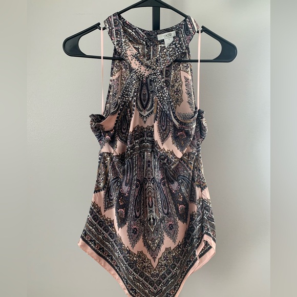 Cache Silk Handkerchief Halter Blouse - Picture 4 of 16